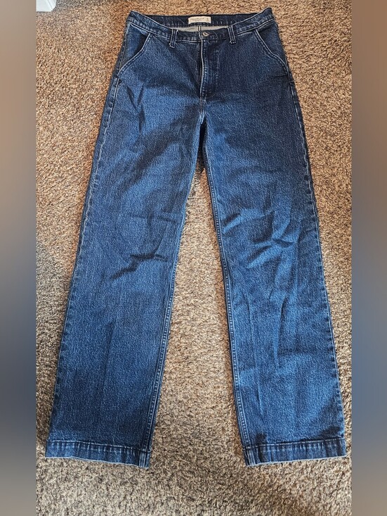 Abercrombie & Fitch Denim - ABERCROMBIE & FITCH The 90s Relaxed High Rise Trouser Jean 31/12 long Dark Wash